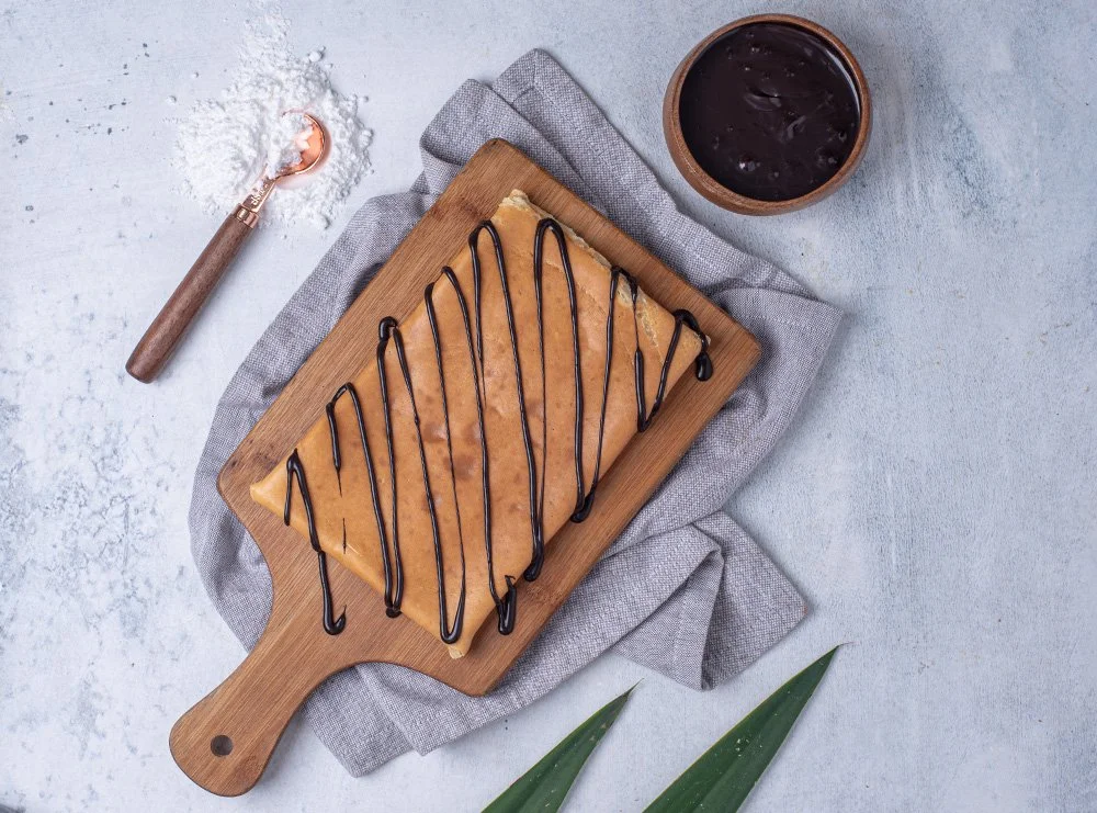 Dark chocolate crepe