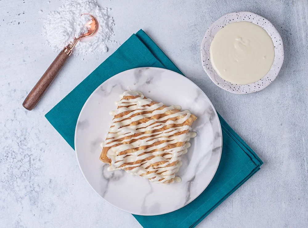 White chocolate waffle