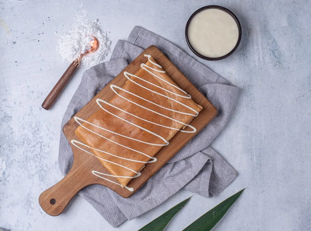 White chocolate crepe
