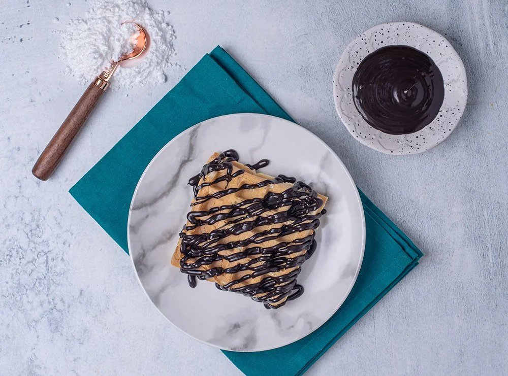 Dark chocolate waffle