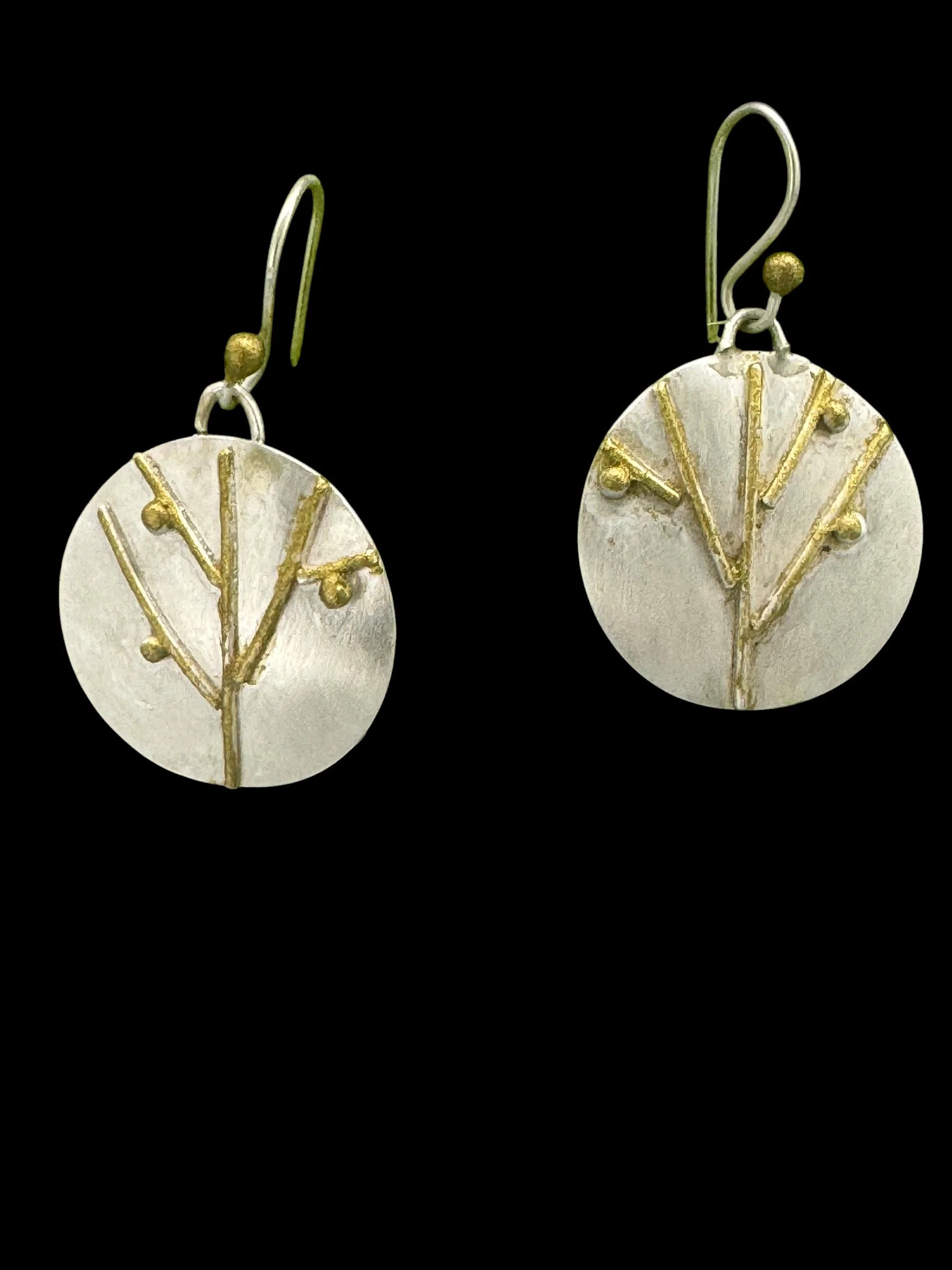Gilded Sterling Tree Earrings