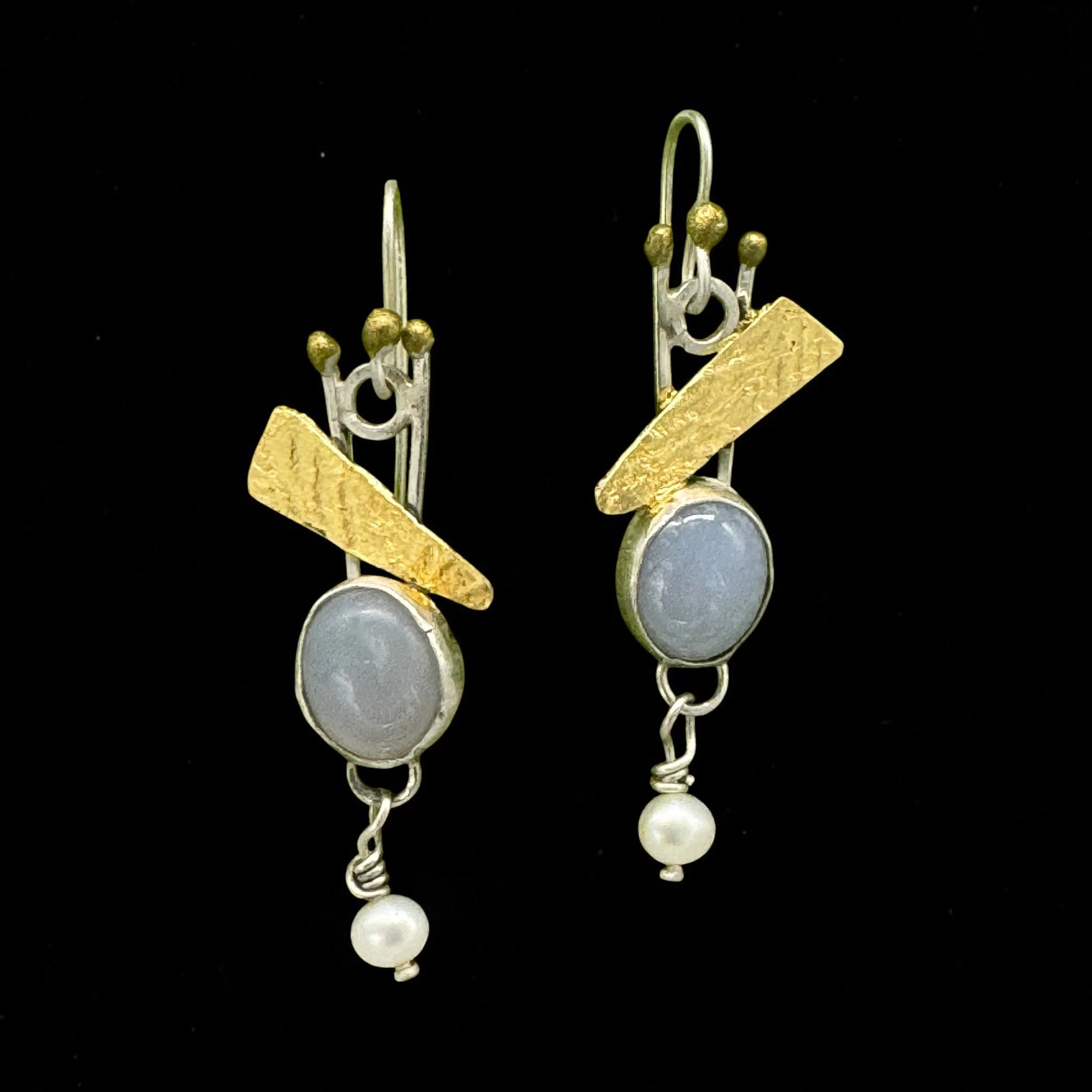 Gilded Sterling, Chalcedony, Pearls