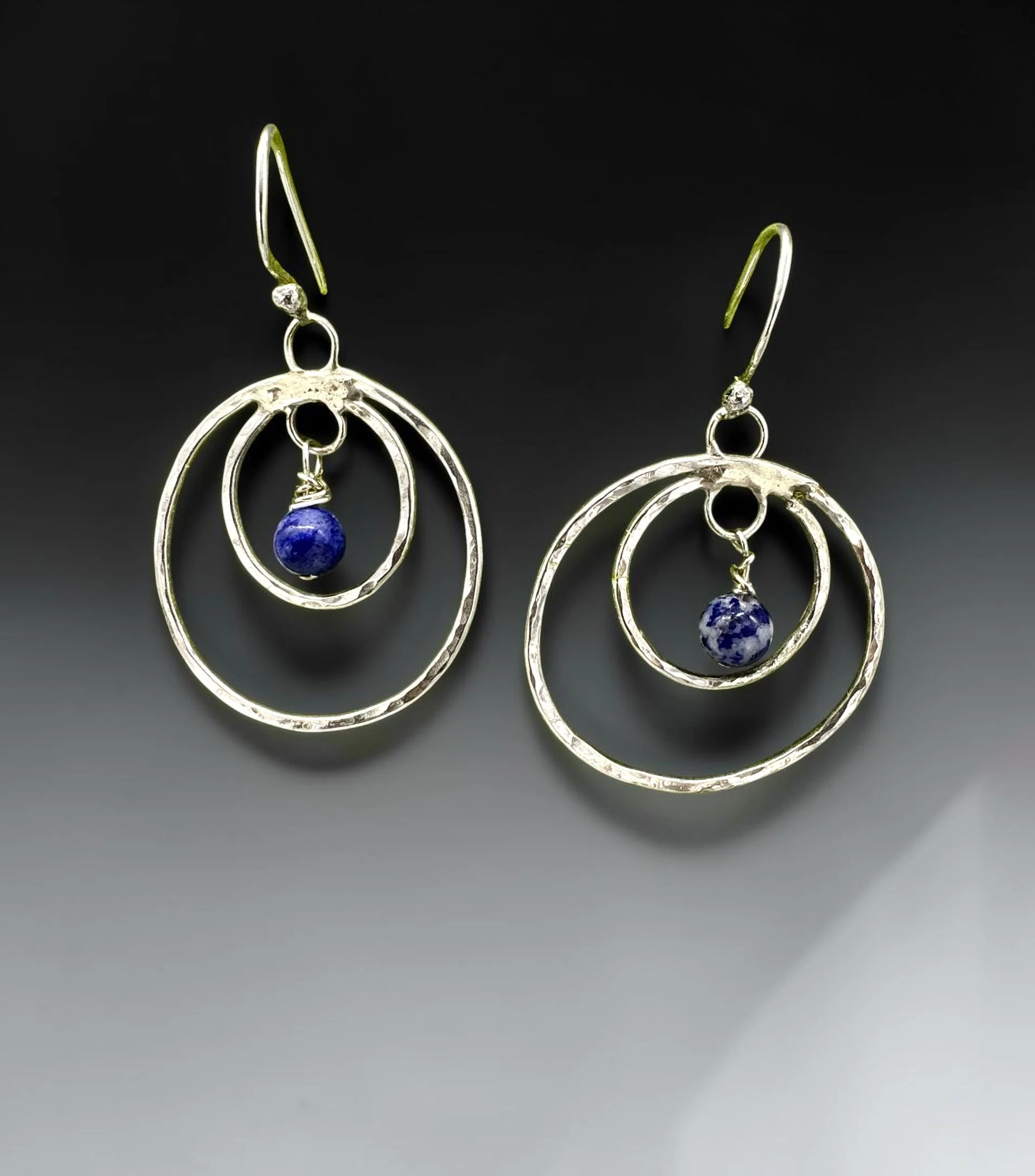 Sterling double circle drops with lapis.jpeg