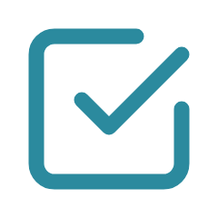 Blue checkmark inside a square checkbox