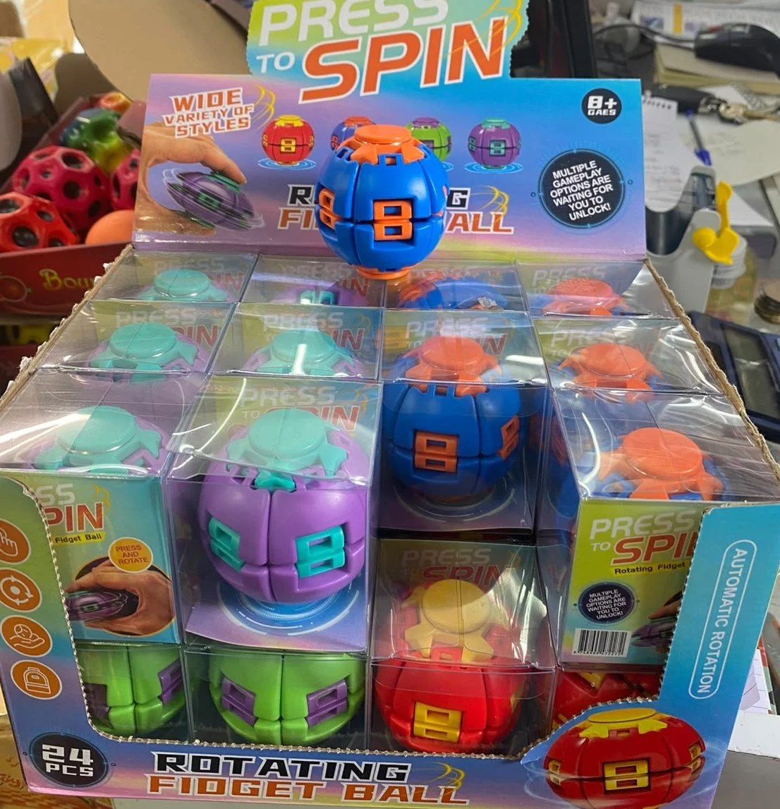 Rotating fidget ball
