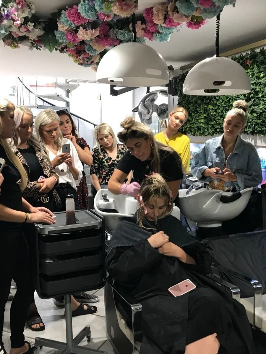 Live model balayage demonstration at SCL masterclass London