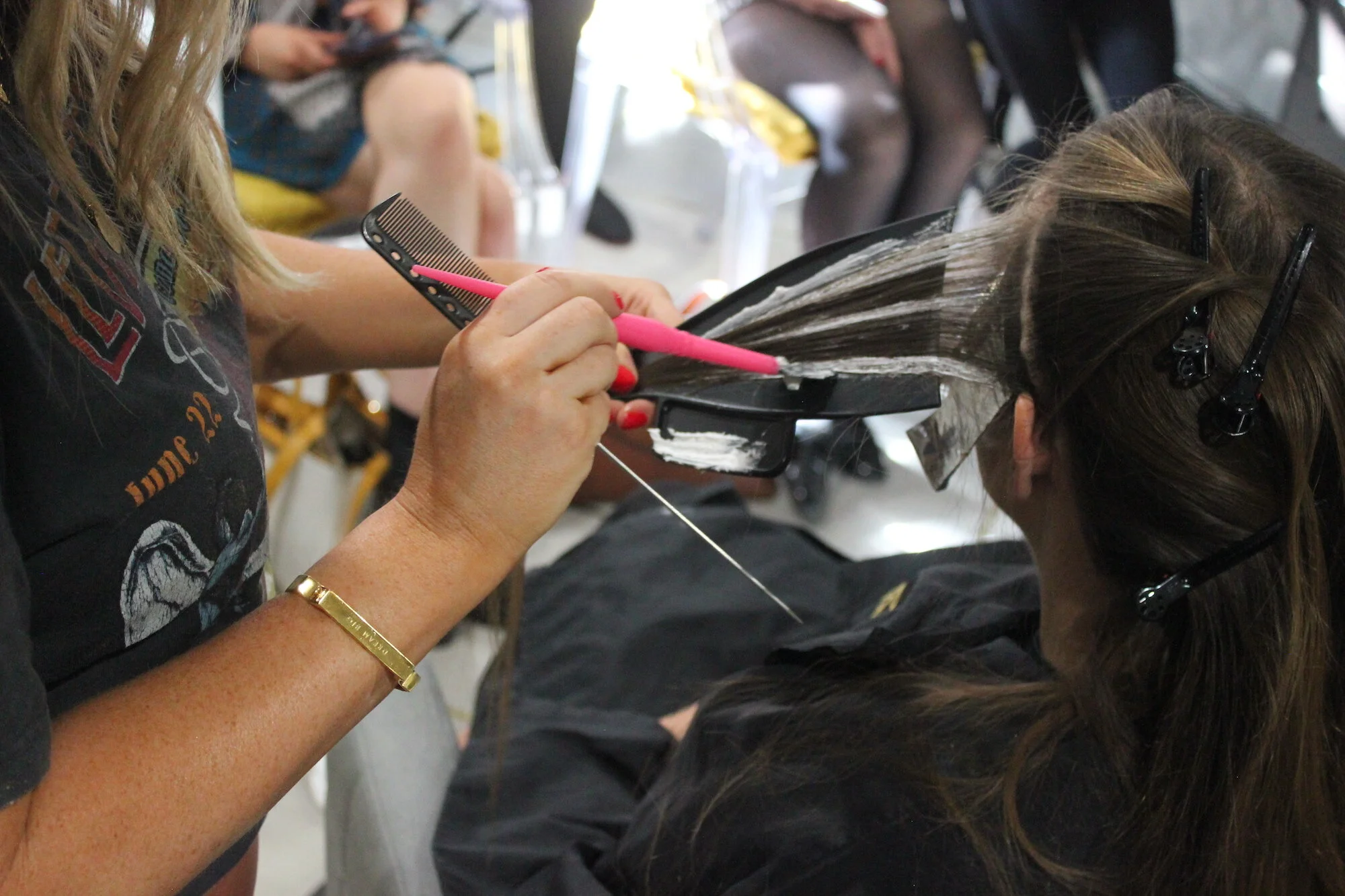 Live model balayage demonstration at SCL masterclass London