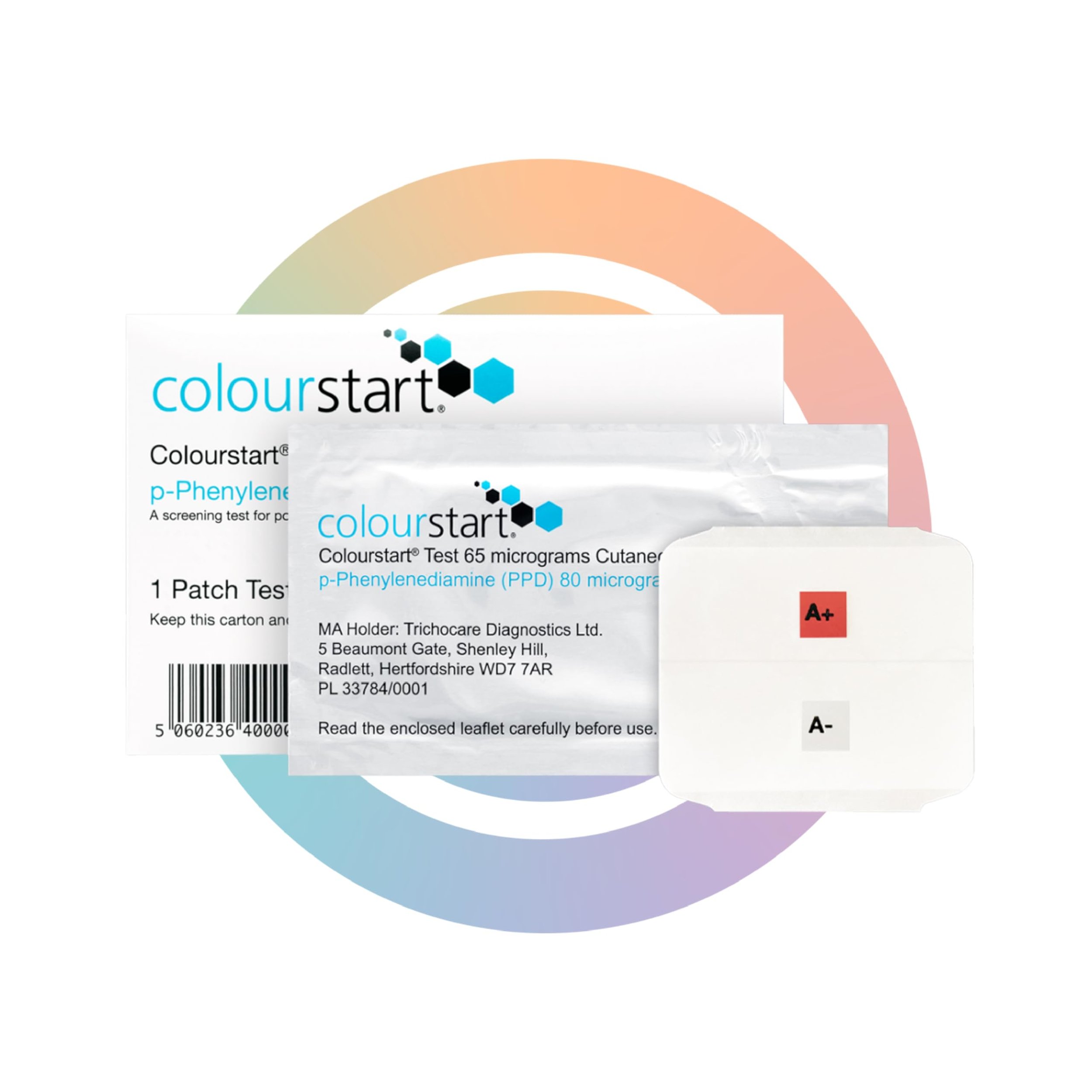 ColourStart postable skin sensitivity patch test kit for SCL London colour appointments