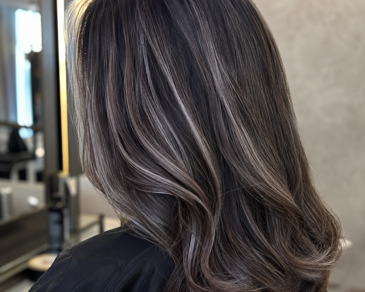 Grey blending hair colour result by SCL London — natural silver blend