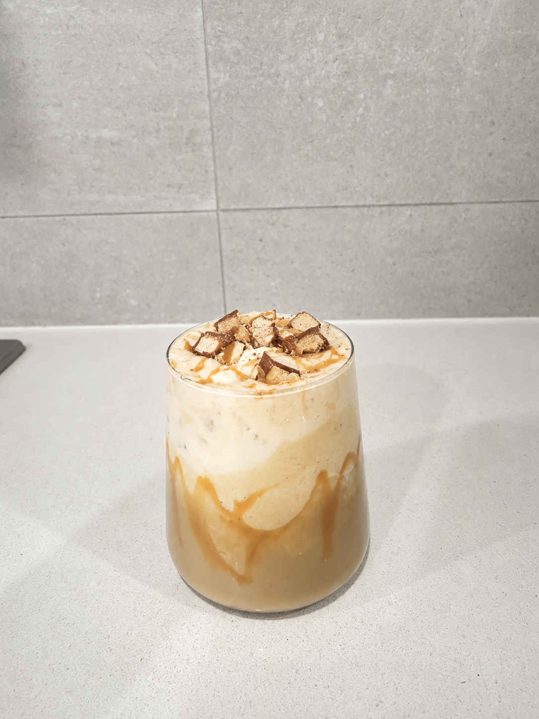 Bueno iced latte with house-made cold foam by Petal & Crumb, handcrafted in Perth, Western Australia.