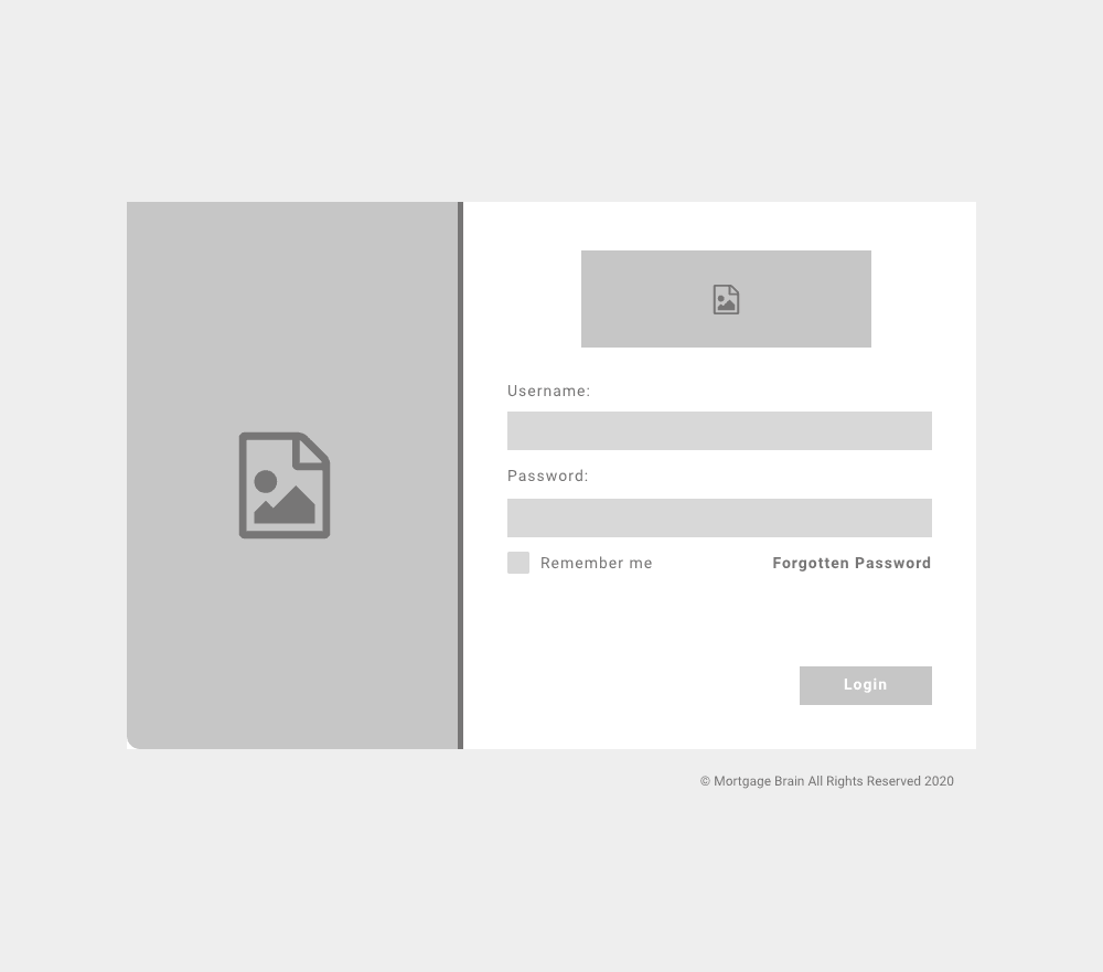 Mortgage Brain Login Screen Wireframe