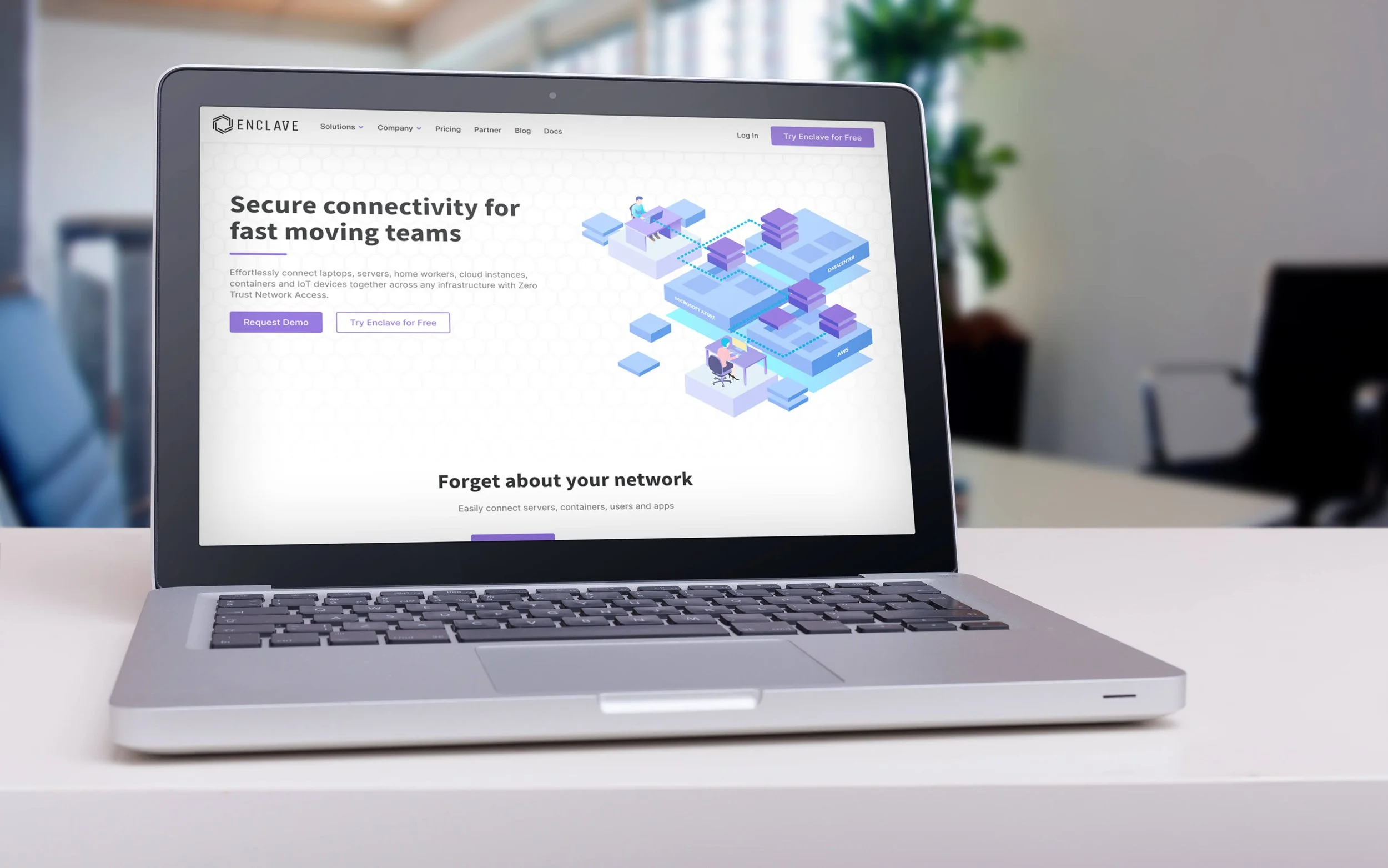 Enclave Networks, marketing website landing page