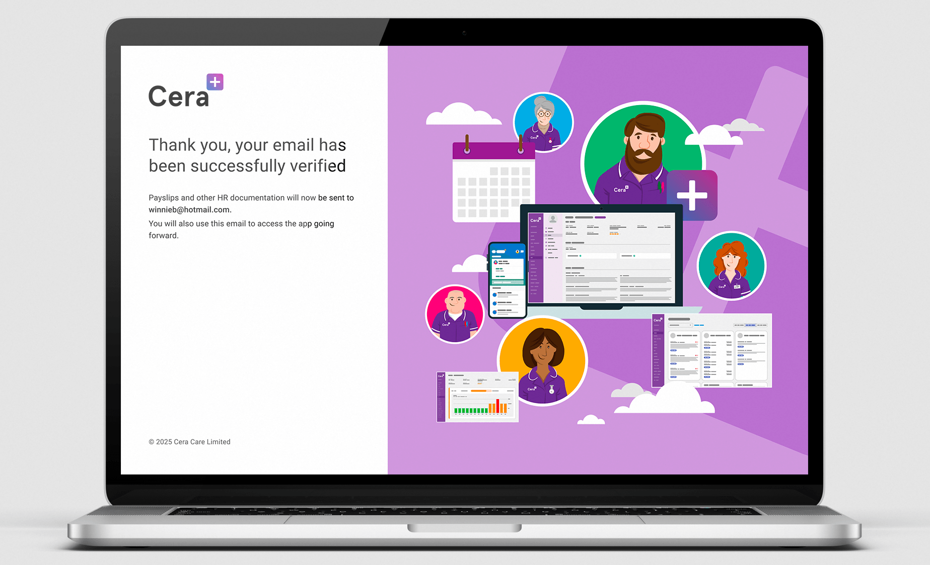 Cera Care Email Verification Screen Hero Image