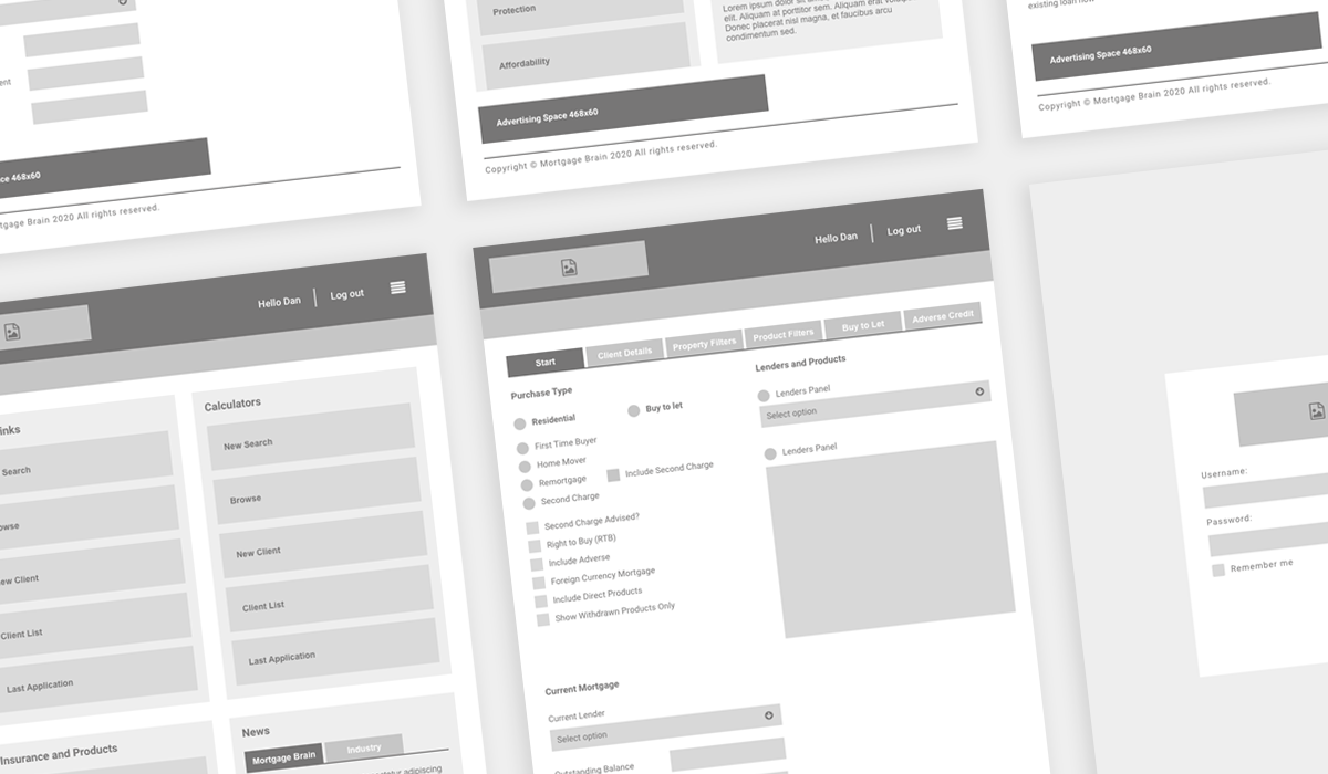 Mortgage Brain Wireframes (tablet)