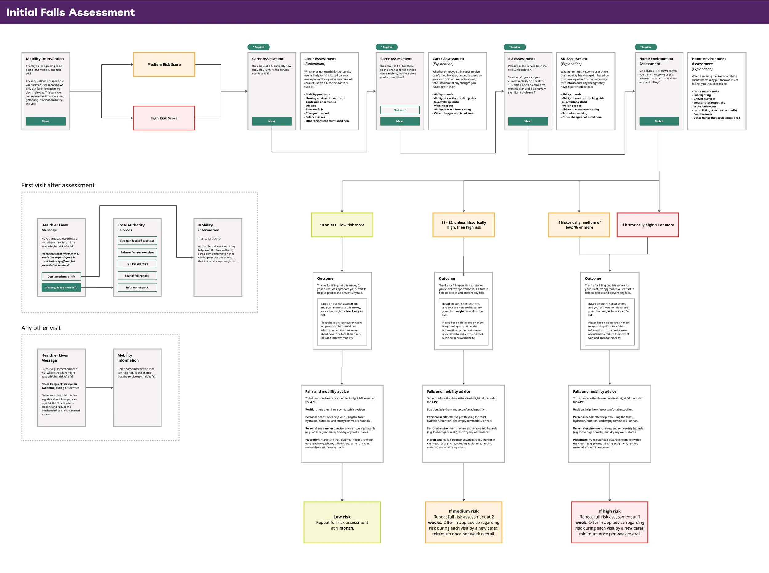 Falls Risk Interface Flow & Logic Diagram