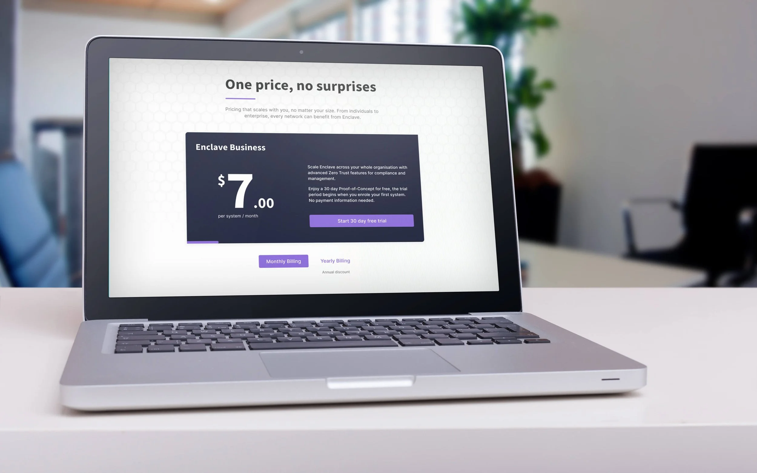 Enclave Networks, marketing website business models page