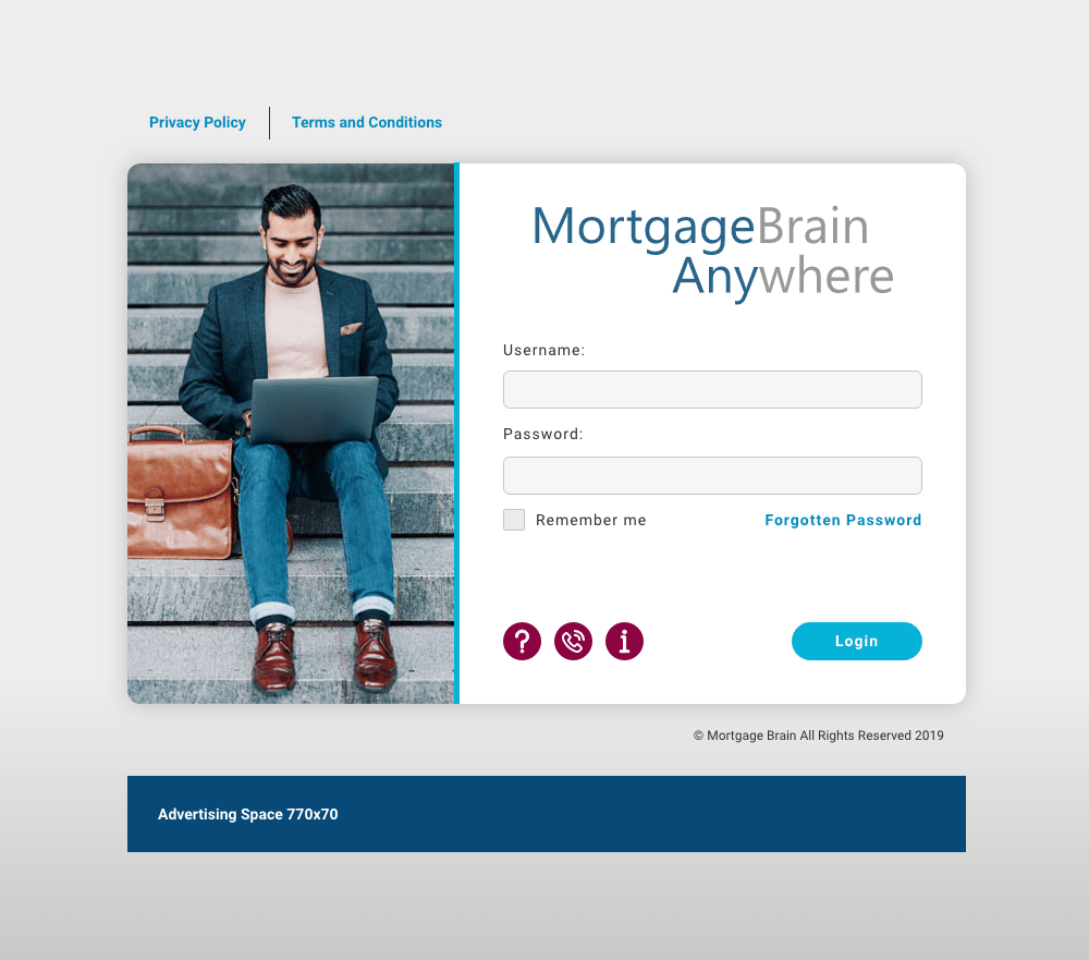Mortgage Brain Anywhere Login Screen