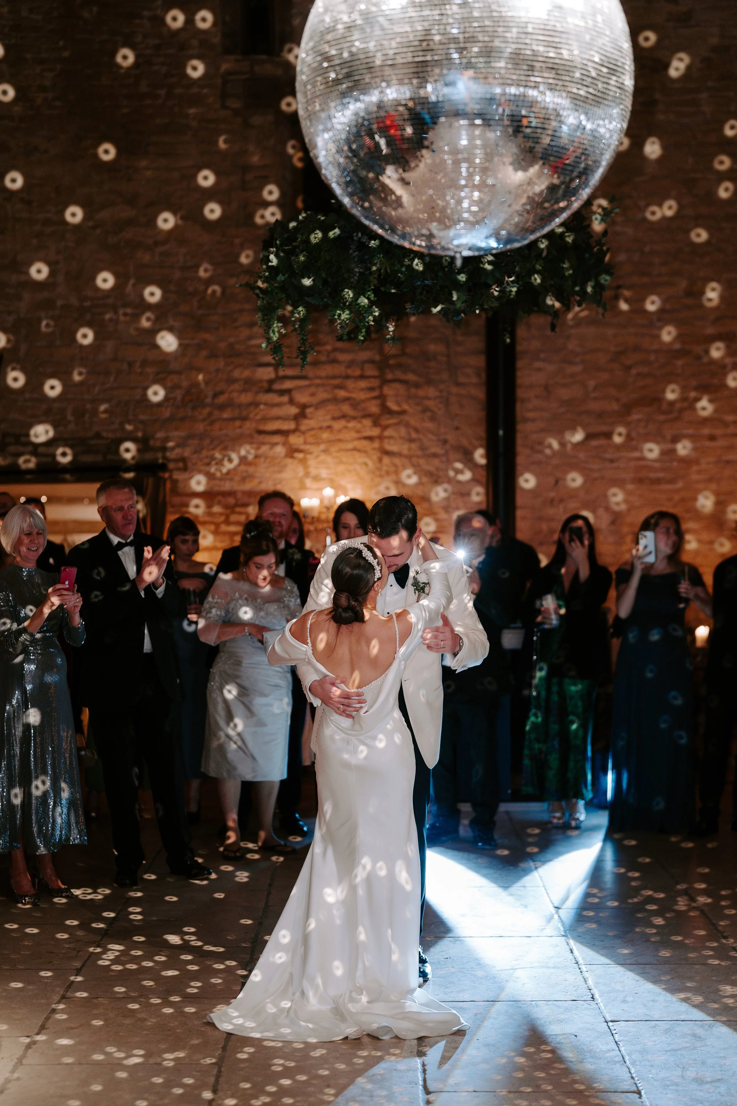 First dance under the Old Gore Barn disco ball