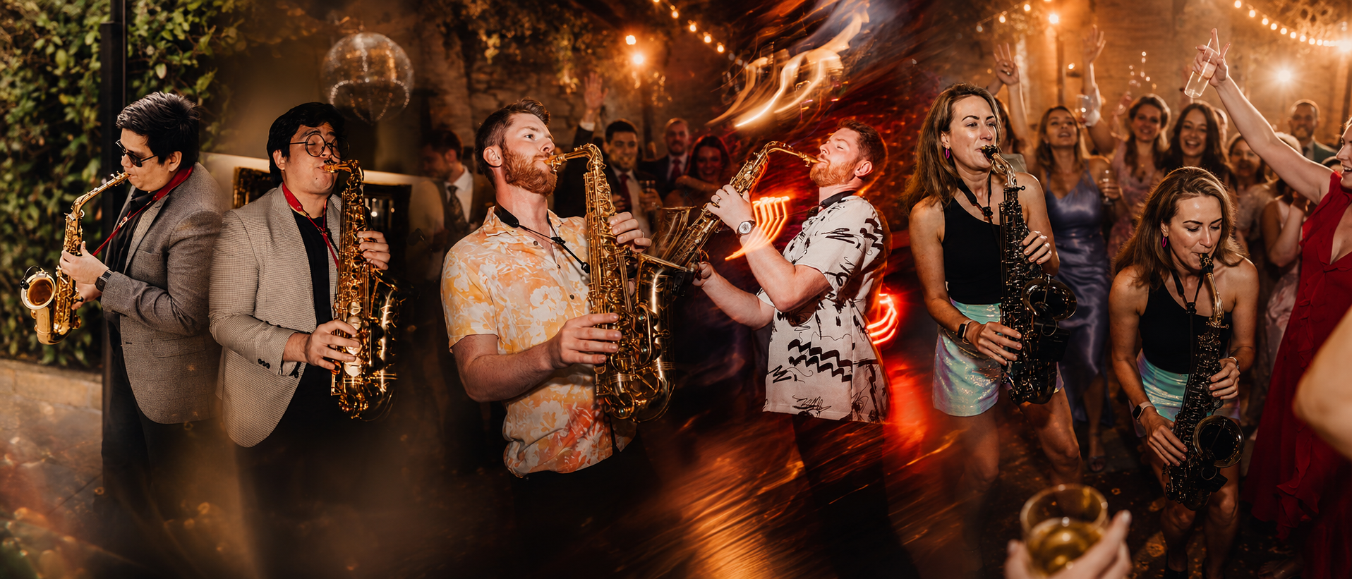 Saxophonists playing alongside DJ