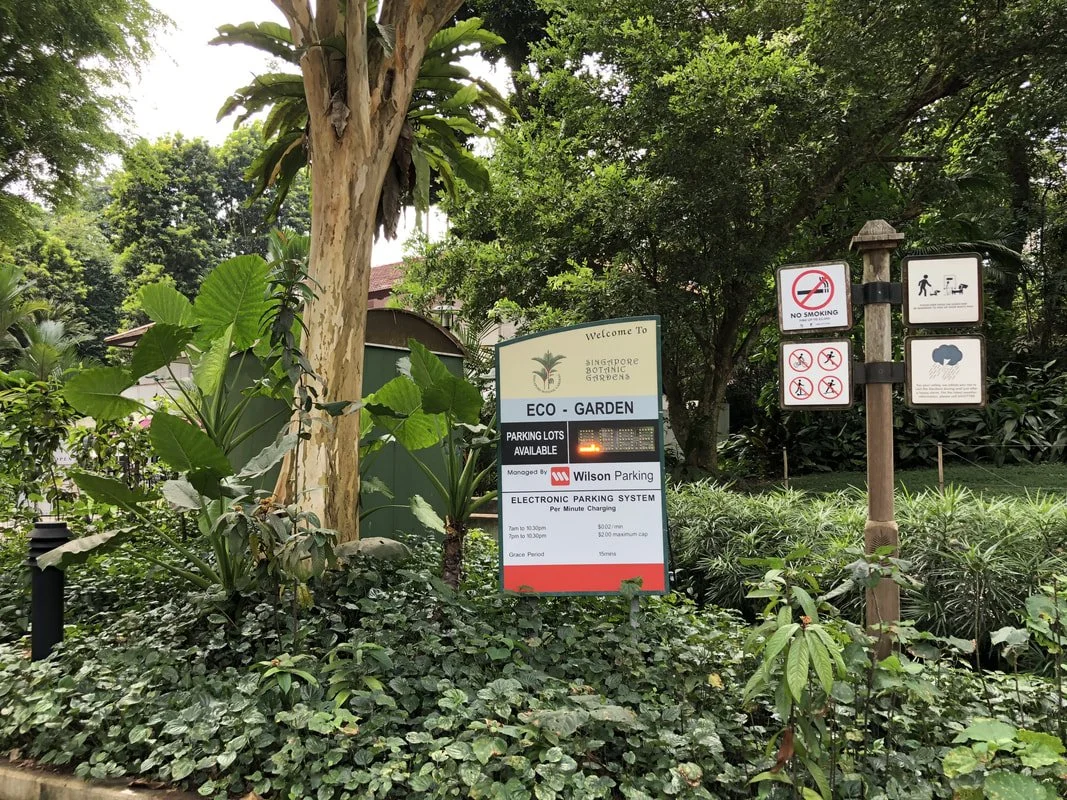 The Eco-Garden carpark near the Cluny Park Gate at the Singapore Botanic Gardens