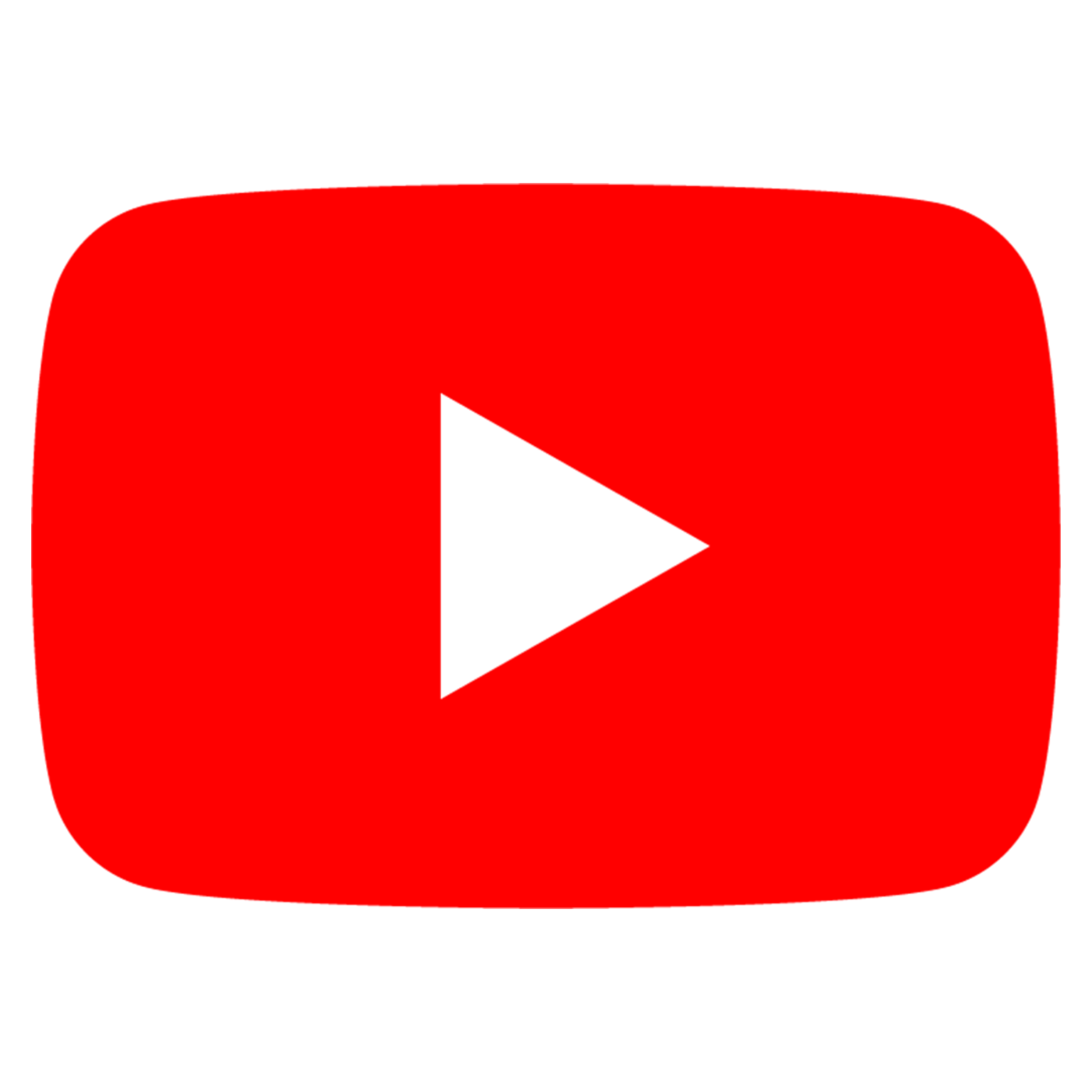 YouTube play button logo with red background and white triangle.