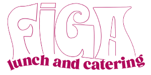 Logo de Figa Lunch and Catering en colores rosa y morado.