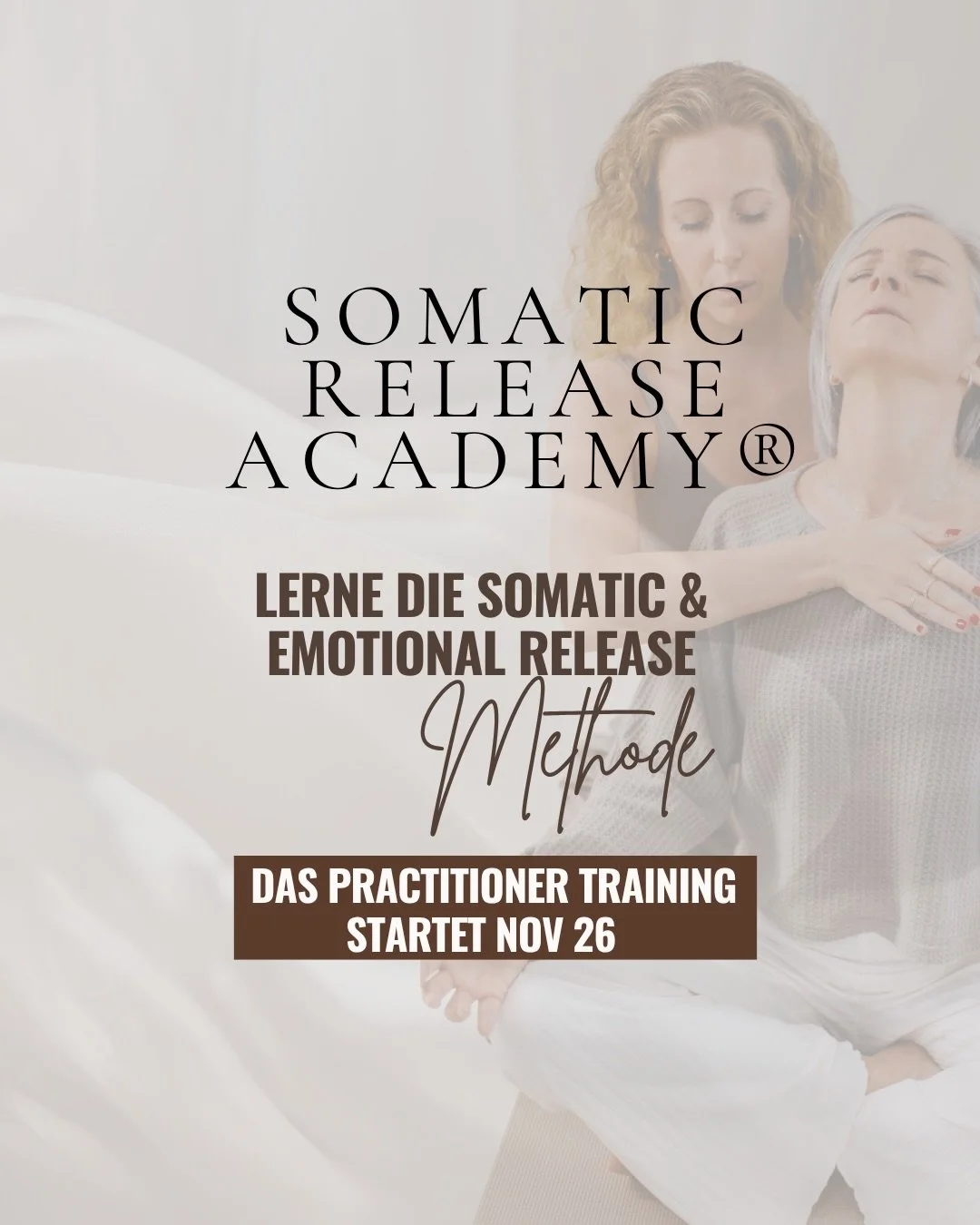 DIE SOMATIC und EMOTIONAL RELEASE METHODE hat f&uuml;r dich ge&ouml;ffnet 🔥
Sichere dir jetzt deinen Call und kl&auml;re all deine Fragen zum neuen Start des Trainings!