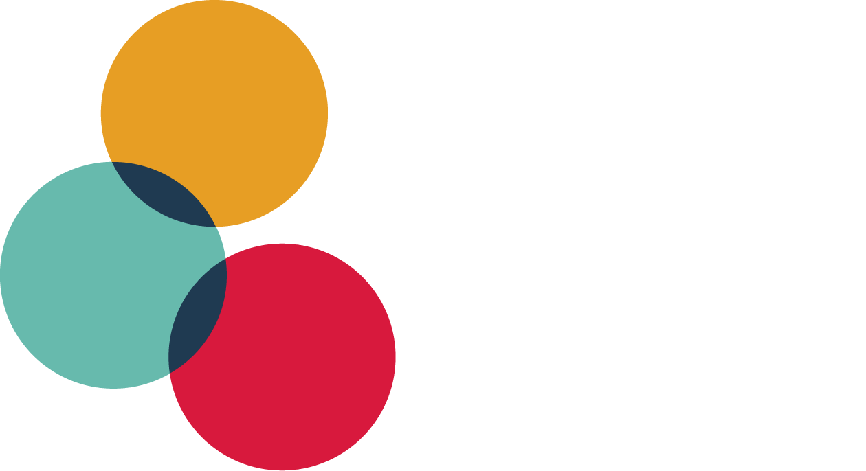 ITF Logo with three coloured rings; Red, Teal and Mustard intersecting at points which are navy. Logo says ITF in white.