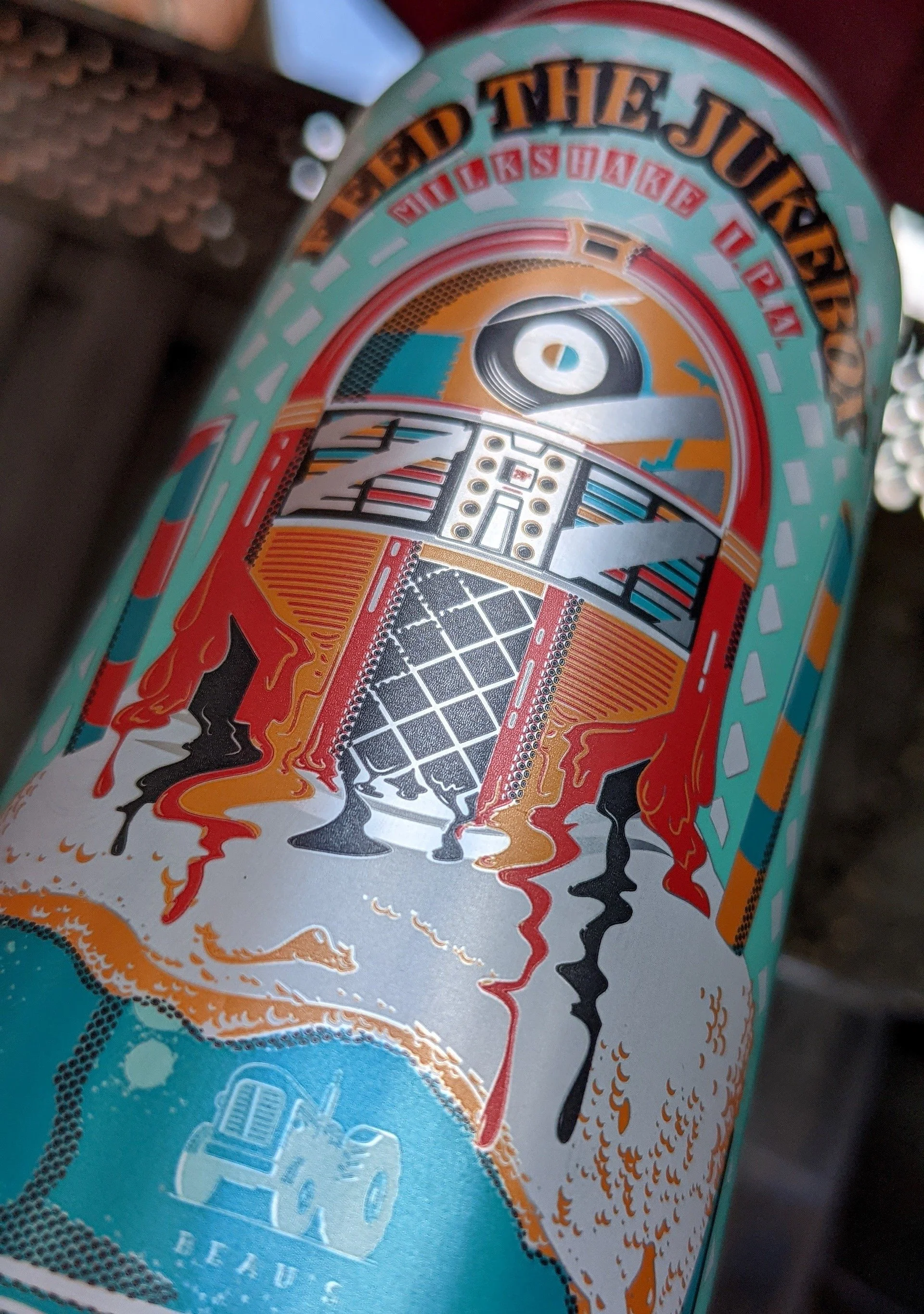 Beer label on can