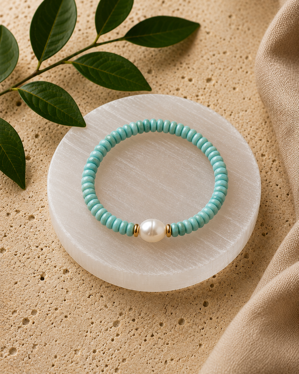 Created as one piece of a set for a woman learning to make space for herself within a life devoted to caring for others.

Larimar became her reminder to slow down and move through the day with intention, while freshwater pearls represented the many r
