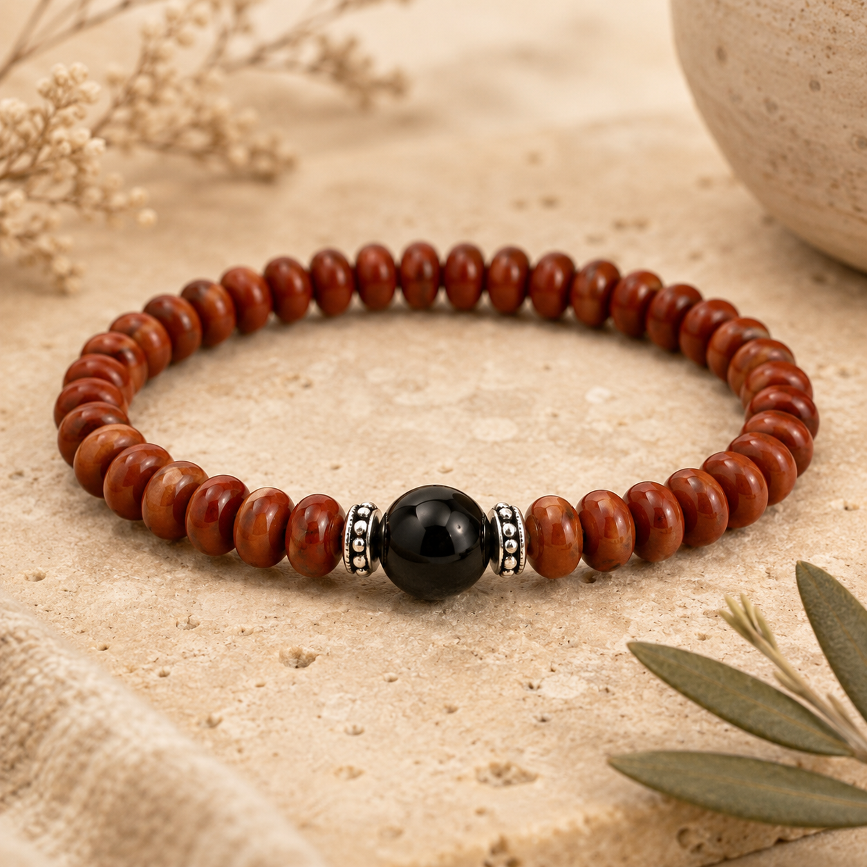 Red Jasper + Black Obsidian
