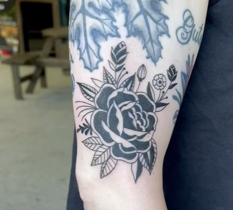 Traditional Rose Tattoo
