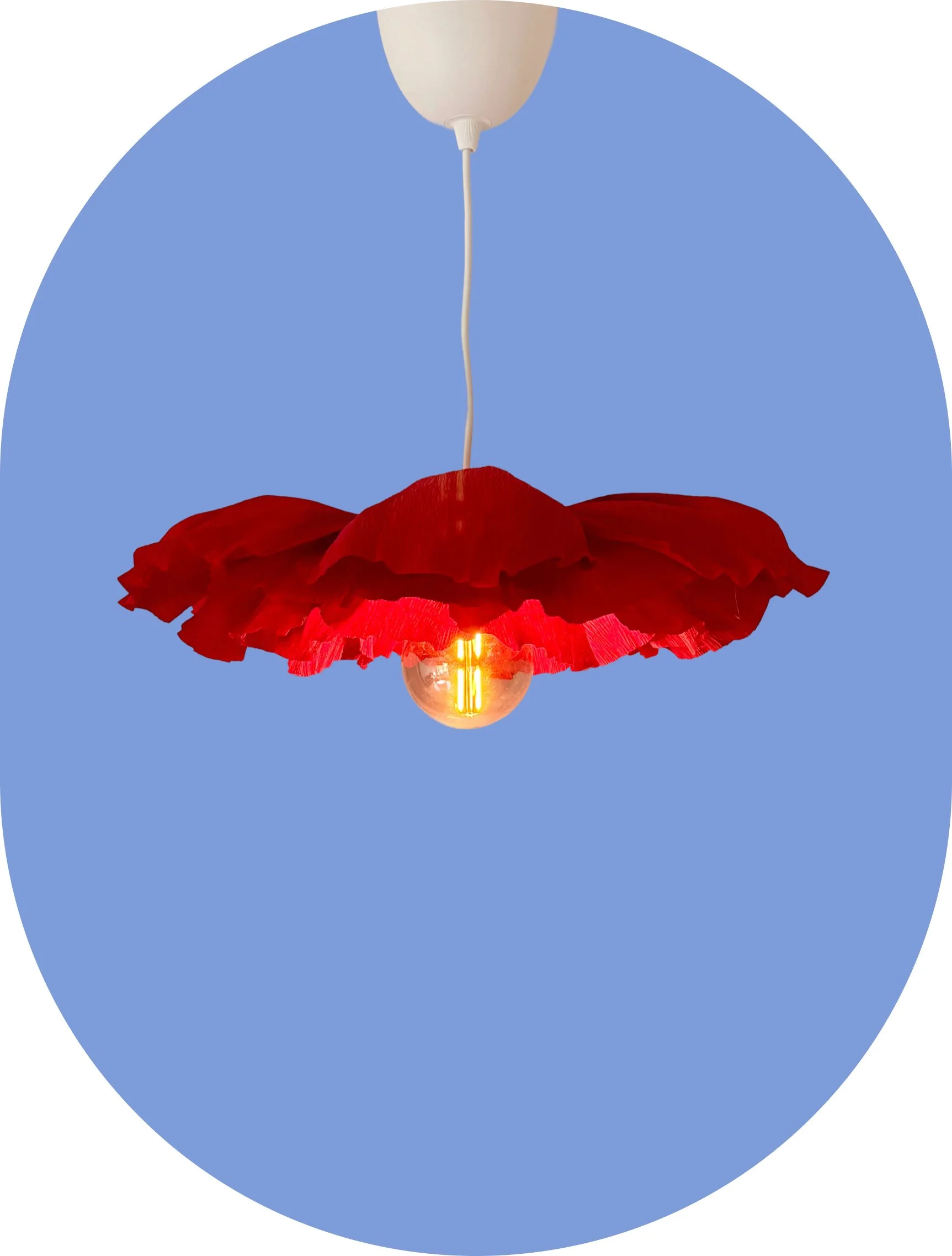 Red paper lamp, Ravētava art studio work