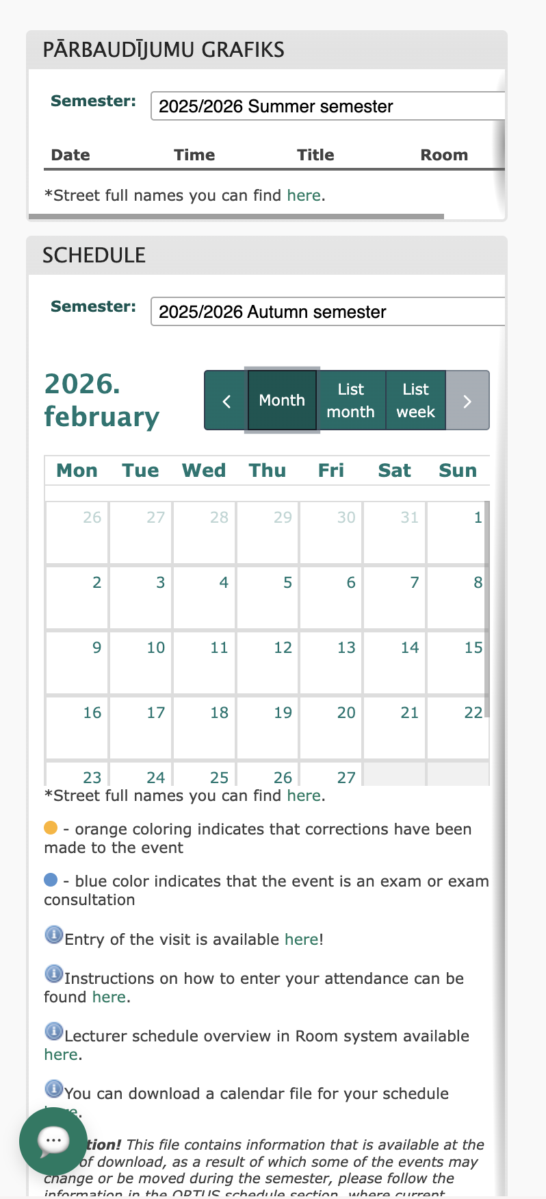 before | scheduled classes viewed on mobile