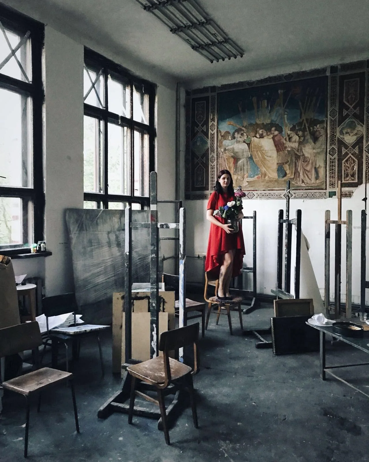 posing in the Art Academy of Latvia