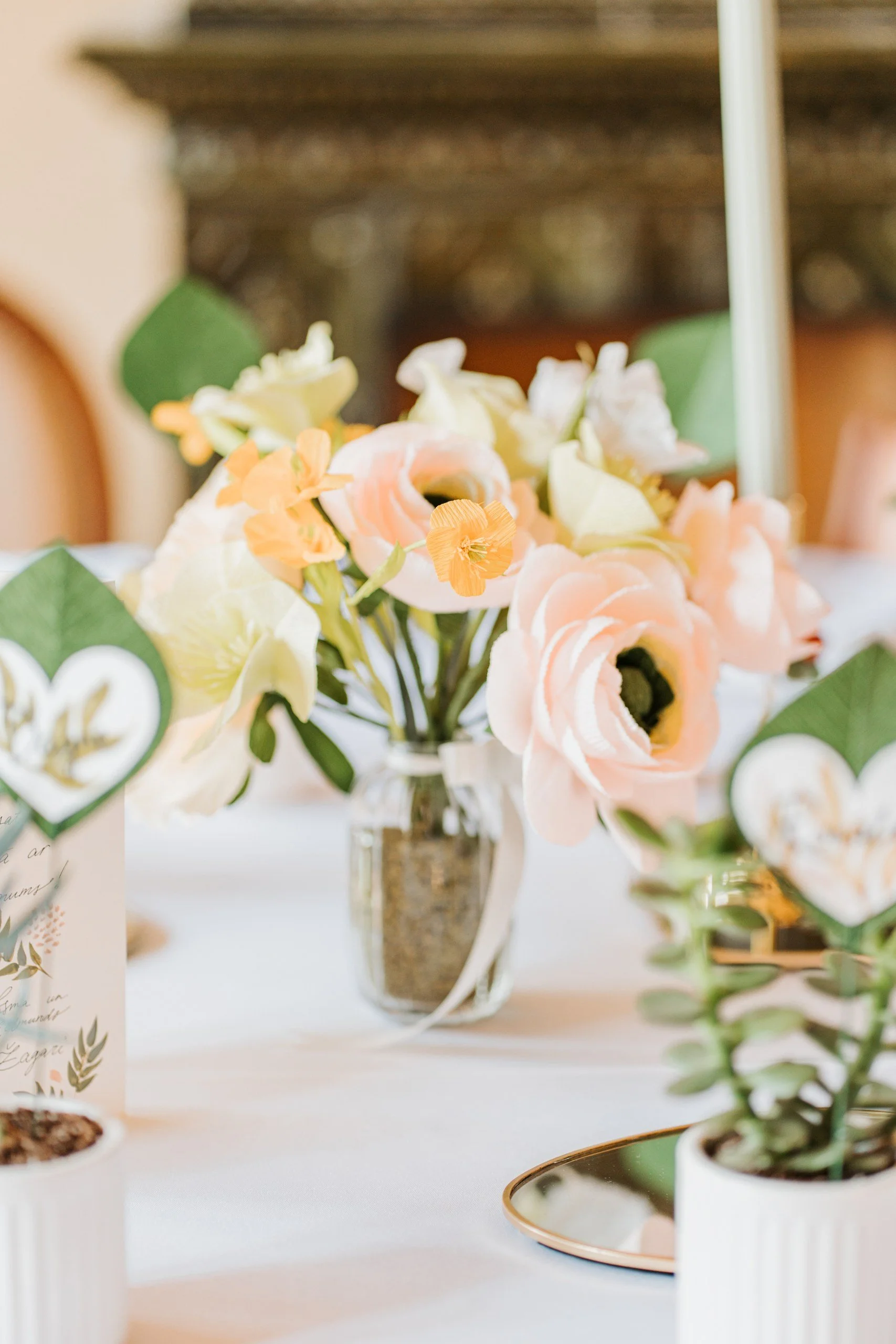 paper flowers in a vase
