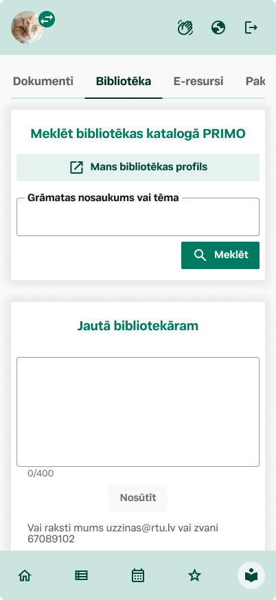 after | Library tab on mobile with most used function first hand