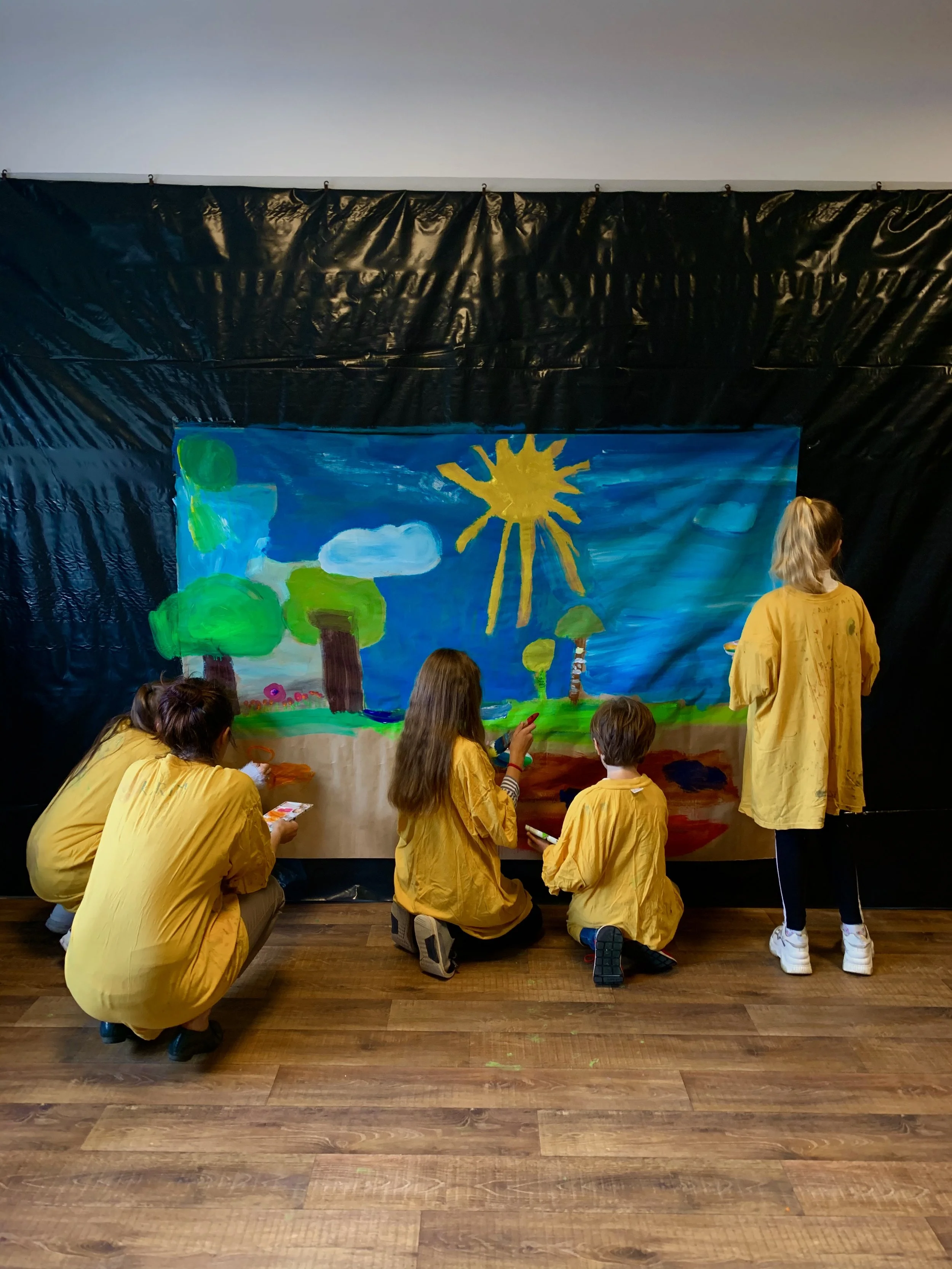 London Gates art class in Riga, painting