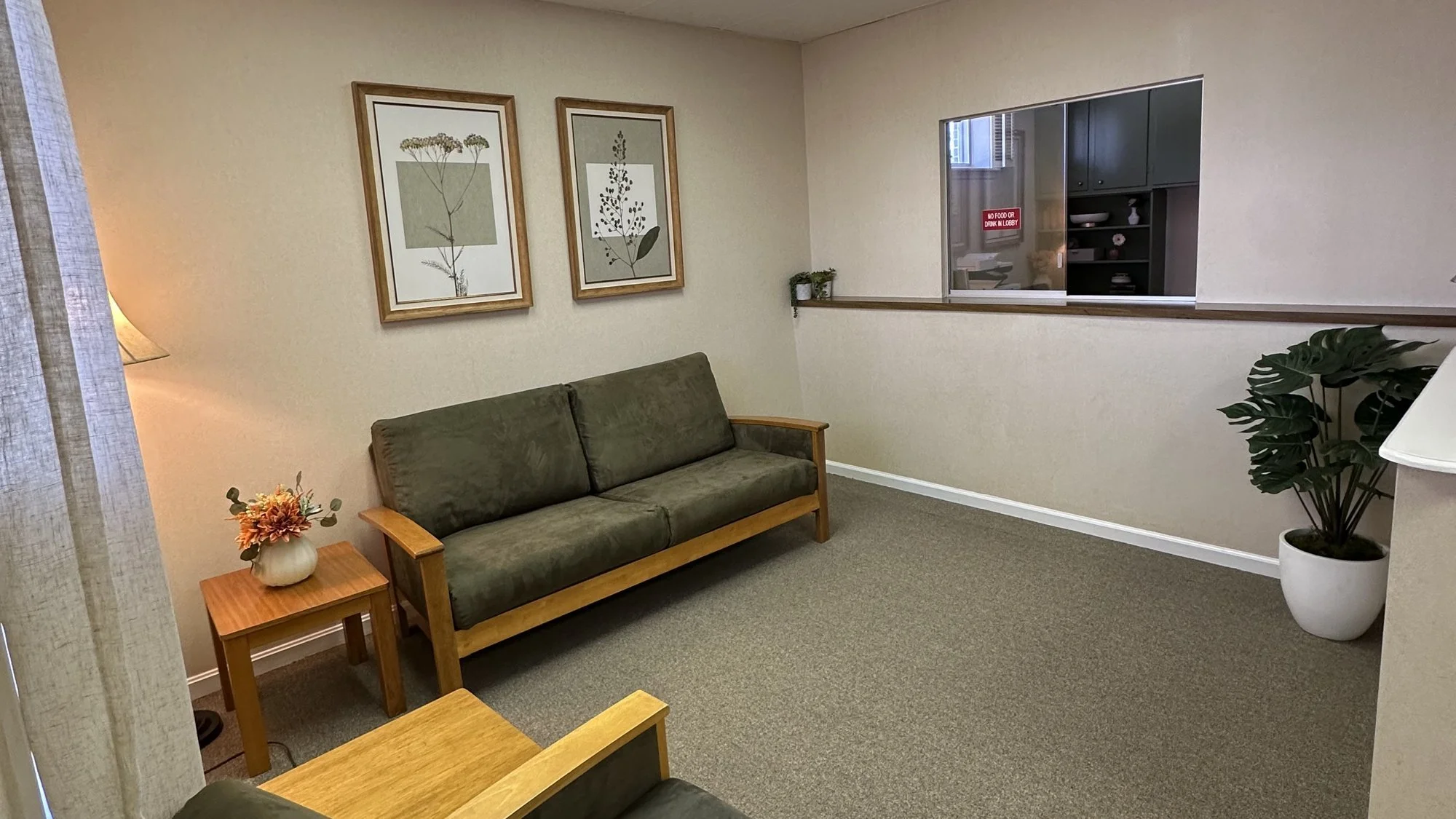 Waiting room at Nourish Mind & Body Psychiatry in Dublin, GA