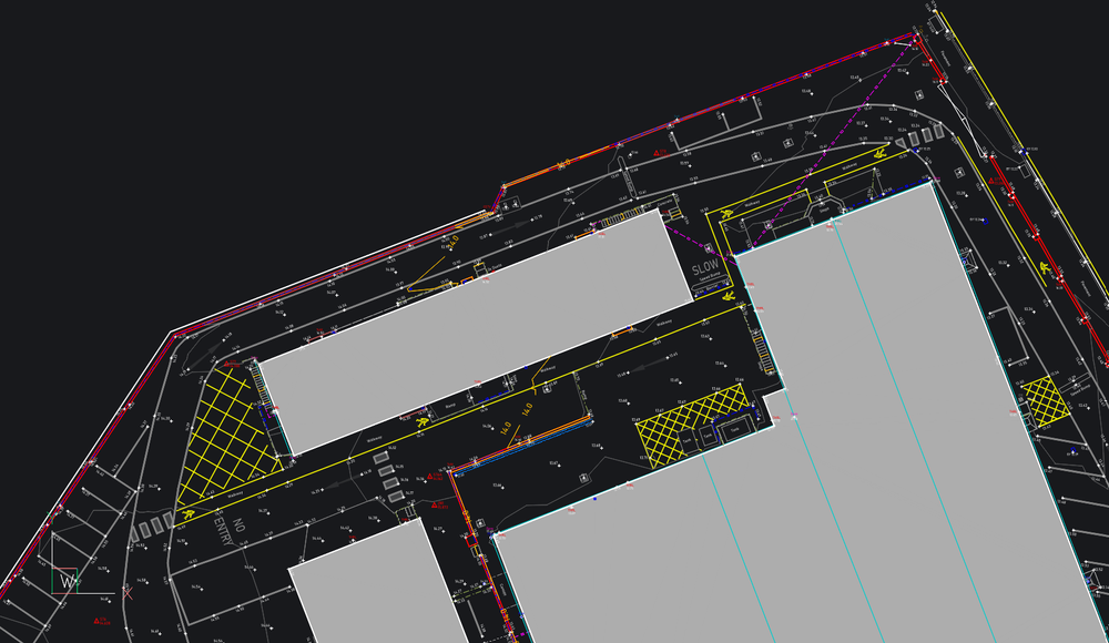 Detailed topographical survey drawing at Thermal Road