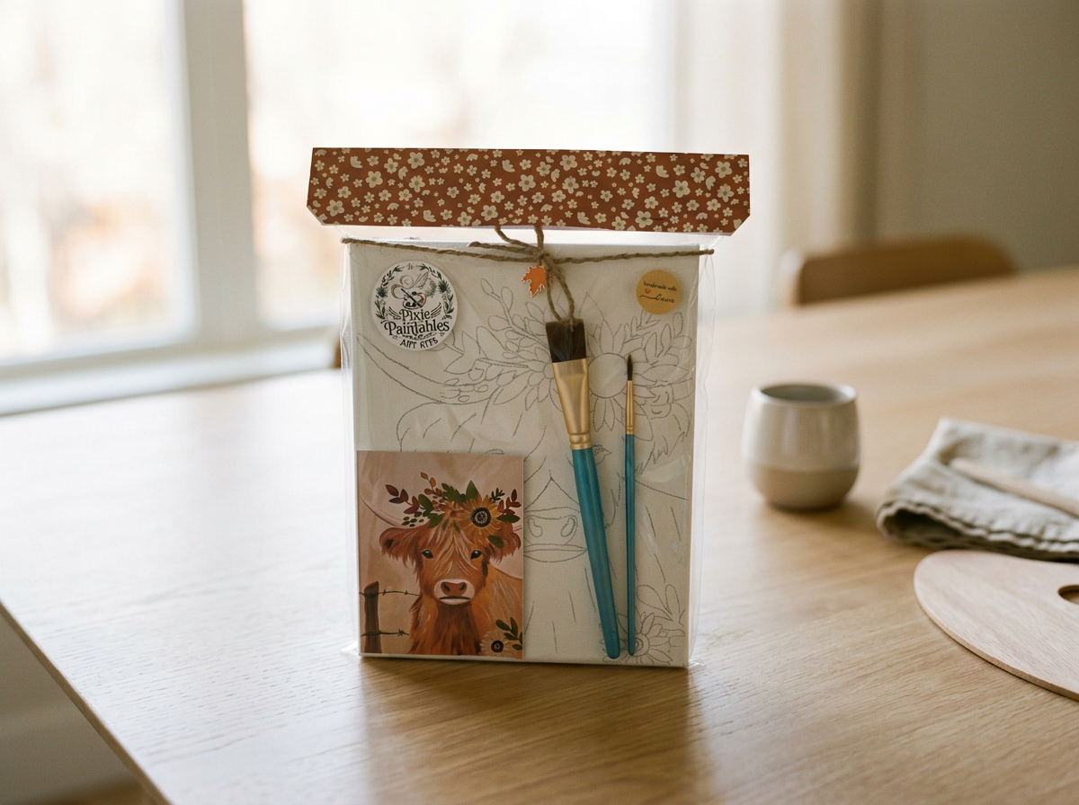 Honey the Highlander Canvas Art Kit