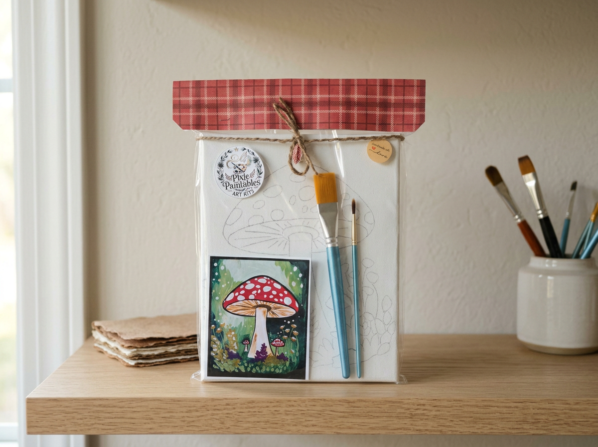 Toadstool Mushroom Canvas Art Kit
