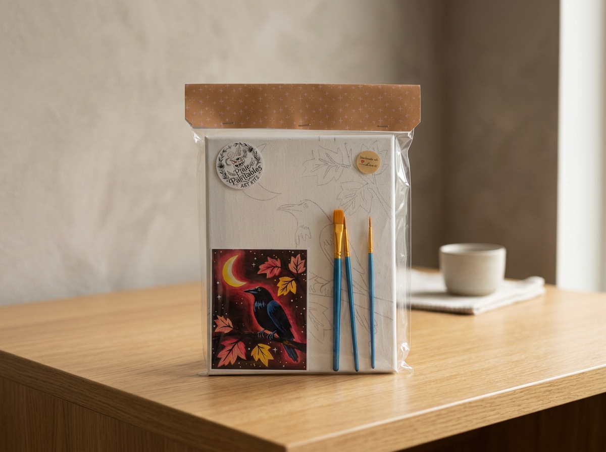 Moonlit Raven Canvas Art Kit