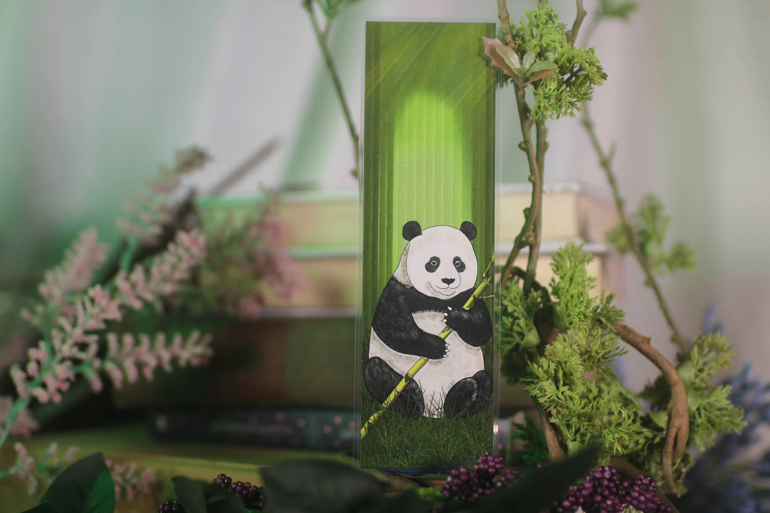 Panda Bamboo Laminated Bookmark