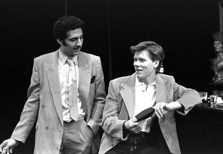 Men Without Dates by Jane Willis. Directed by S.K. Ensemble Studio Theatre. 1985. John Turturro & Kevin Bacon. Photo by: Valerie Ross 
