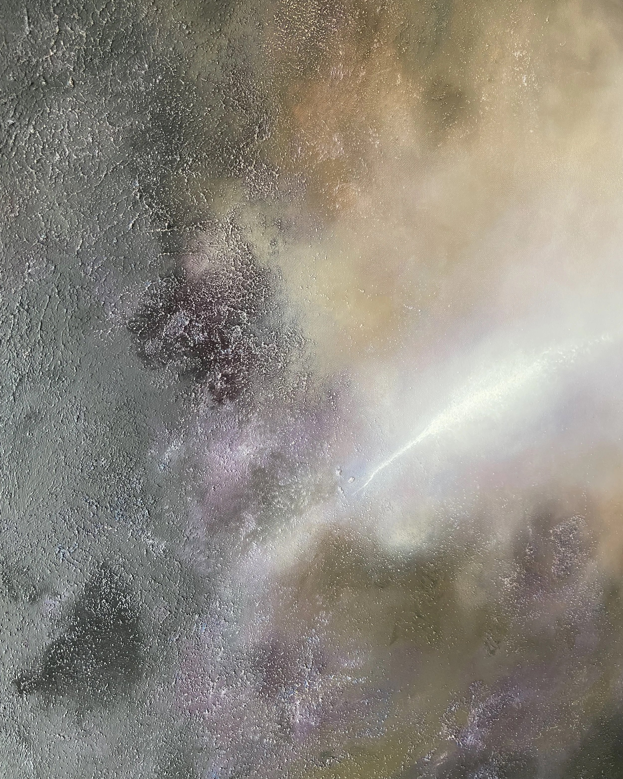 Close-up detail of Awakening, showing layered texture and softly diffused light.