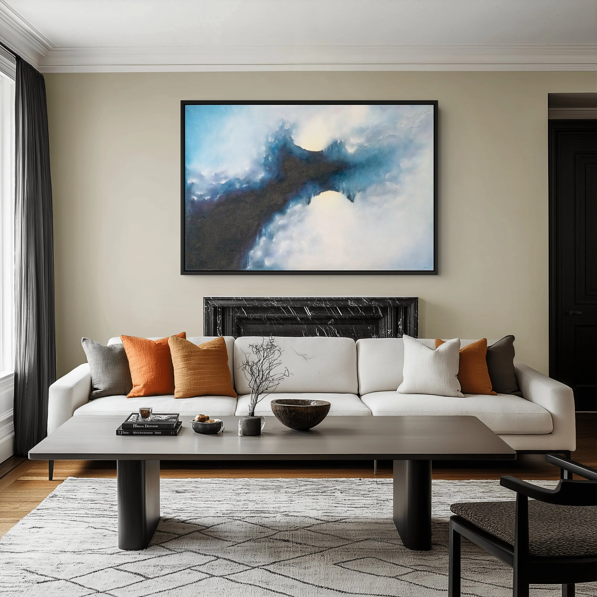 The Quiet Between Storms by Mechelle Tebbs displayed in a contemporary interior.