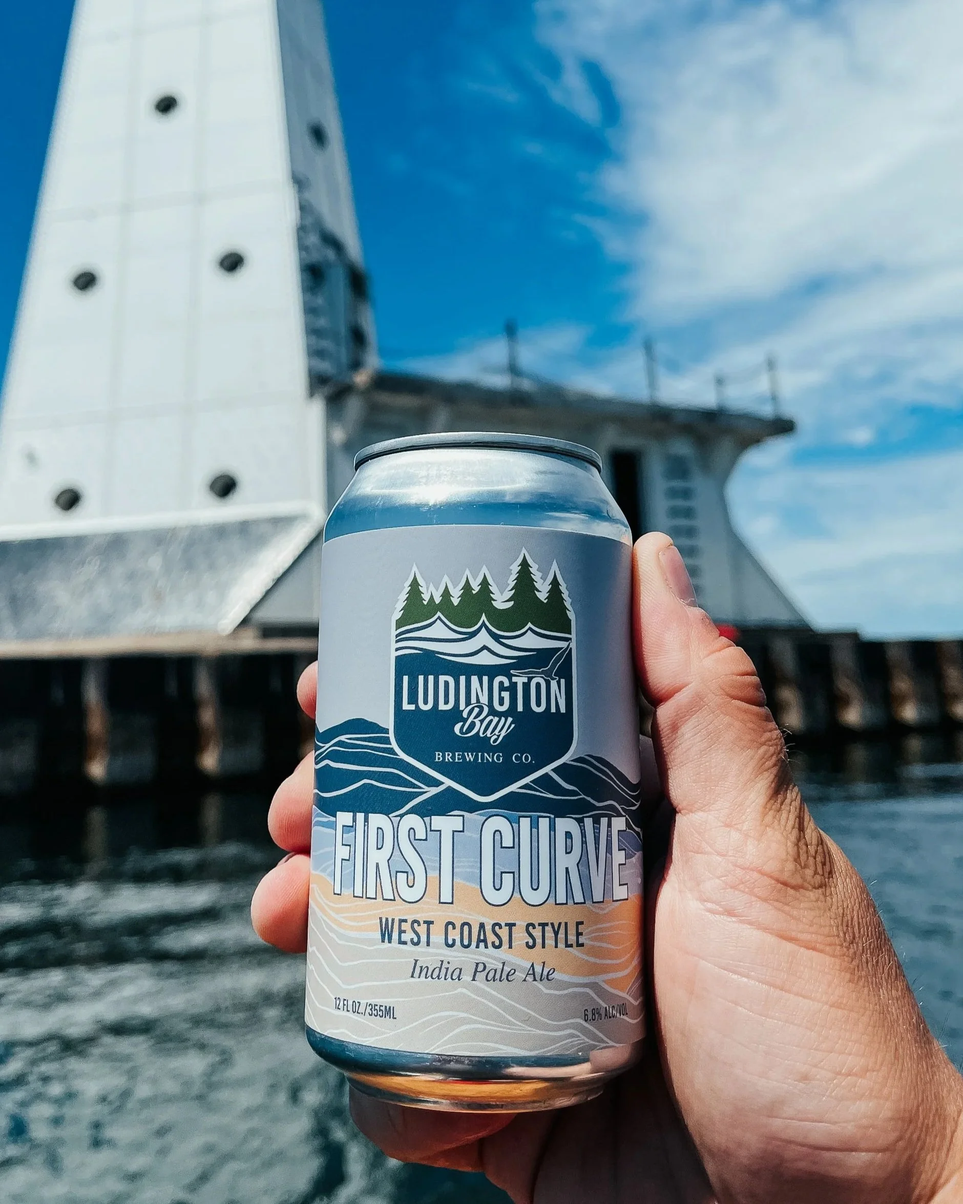 First Curve Beer Can at Ludington Lighthouse