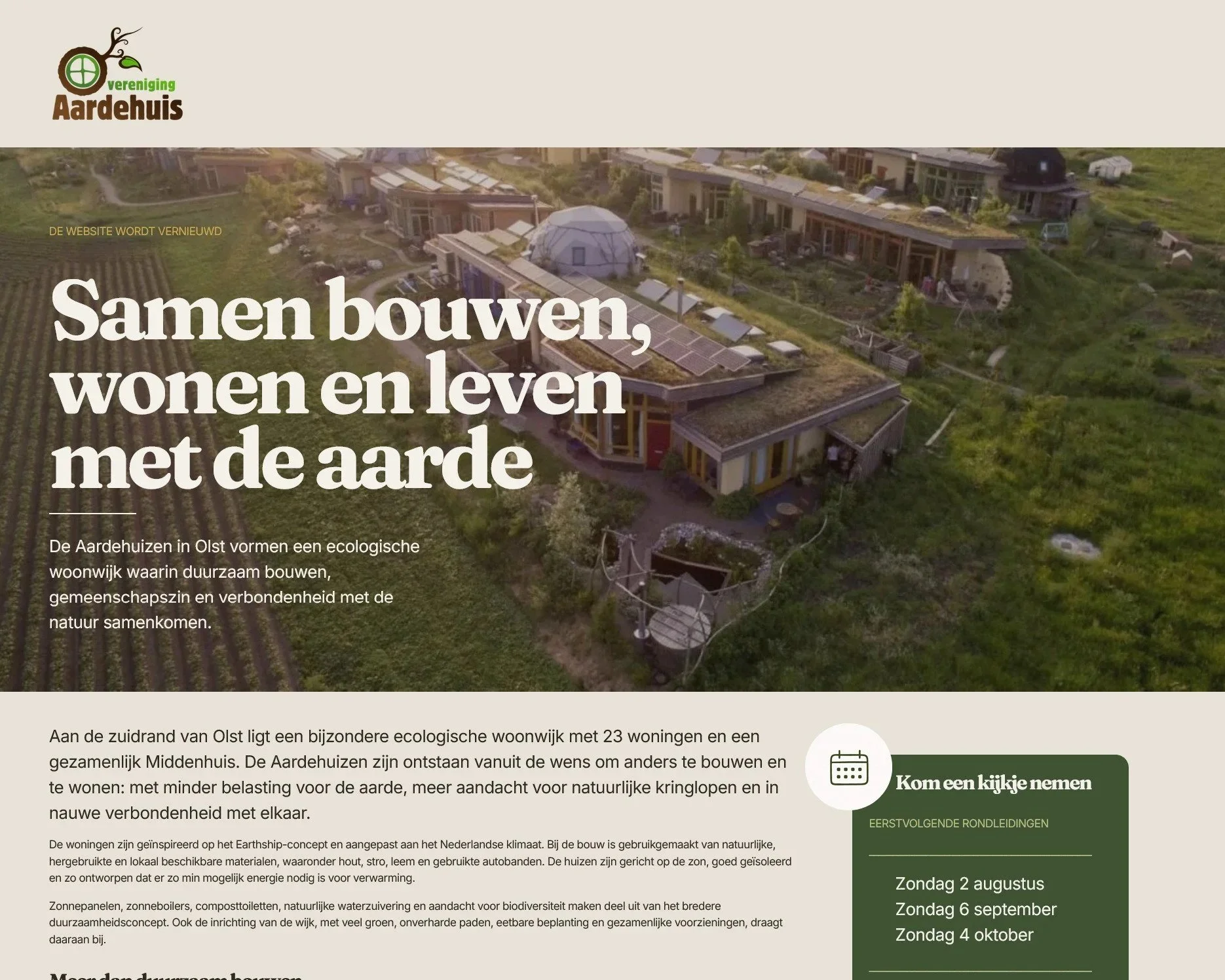 Aardehuis website