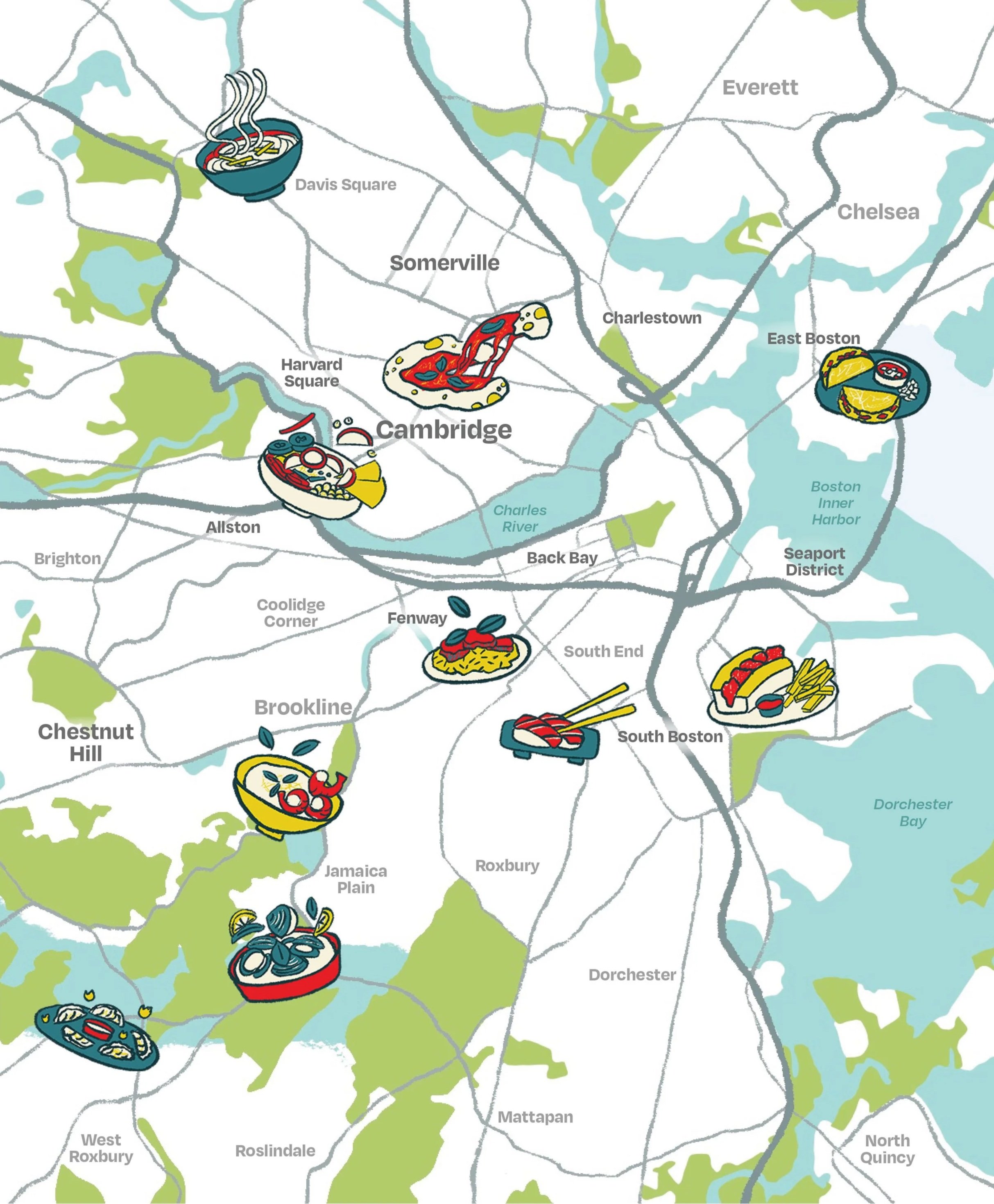 Eater Boston Magazine Map Illustration Design